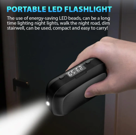 Bluetooth Earphones with Flashlight Clock Display